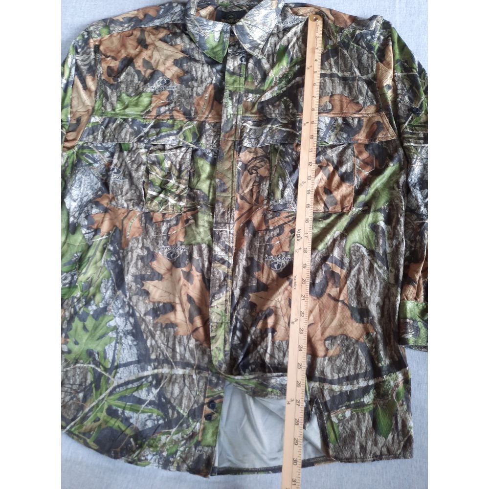 RedHead Men 2XL Outdoor Camp Camouflage Military Green Button Shirt Long Sleeve - Picture 2 of 8